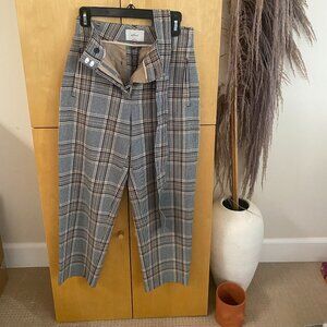 Aritzia - Wilfred Tie Front Pant - Size 4 - Plaid